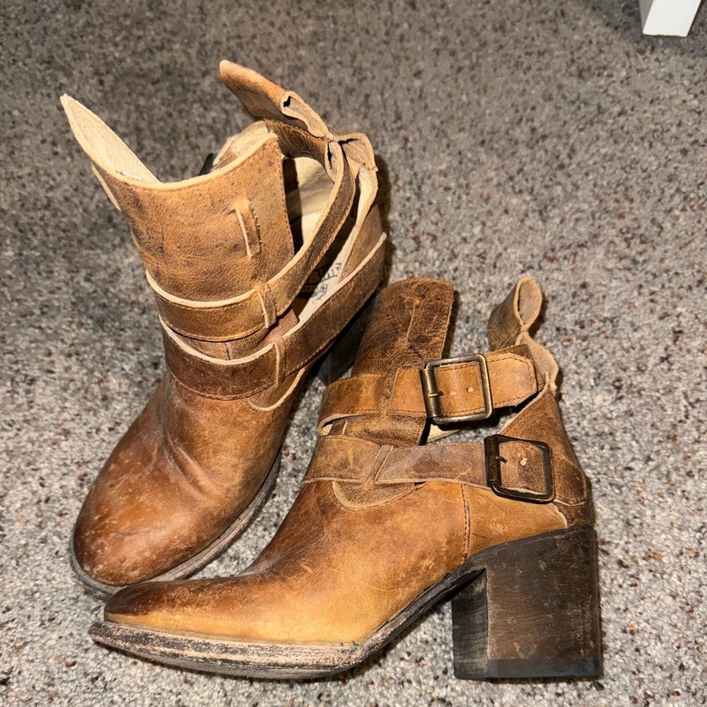 FreeBird real leather booties. Size 7.